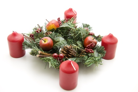 Advent wreath with candlesの写真素材