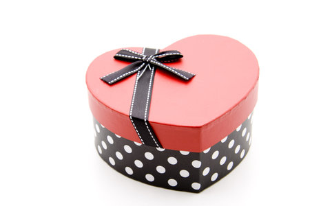 Present container in heart form