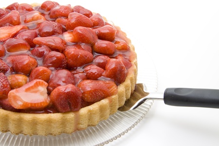 Strawberry cakes with cake serverの写真素材