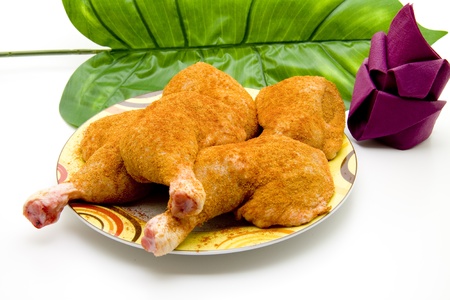 Chickens thigh with napkinの写真素材