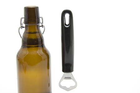 Bottles of openers with bottleの写真素材