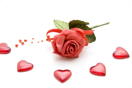 Heart with roseの写真素材