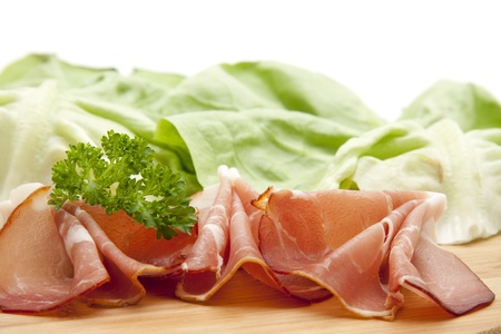Ham with parsleyの写真素材