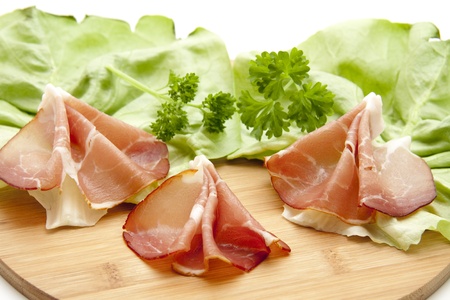 Ham with parsleyの写真素材