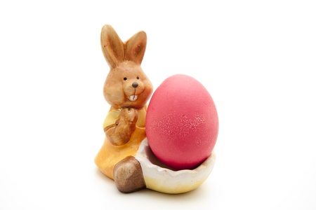 Easter bunny with eggの写真素材