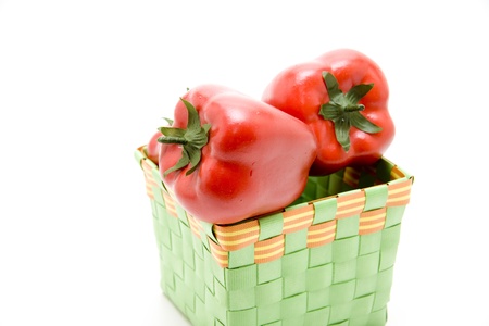 Red pepper in the packagingの写真素材