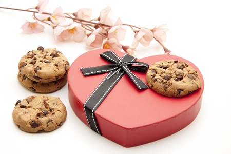 Biscuits with heartの写真素材