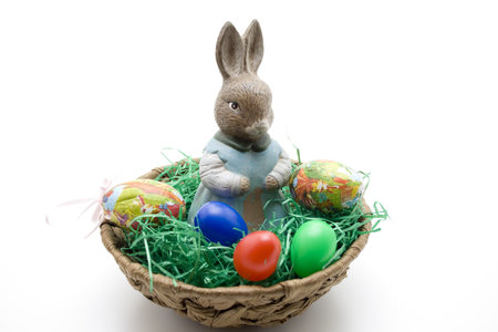 Easter bunny in the basket