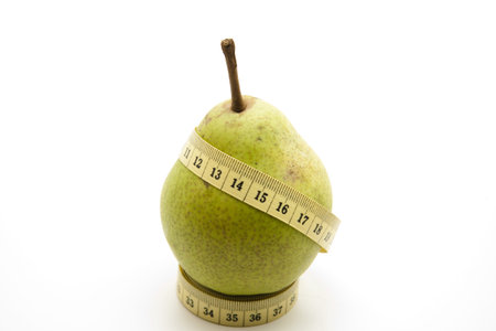 Pear with dimension tape
