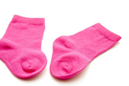 Baby sock in pinkの写真素材