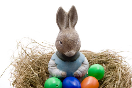 Easter bunny with eggs