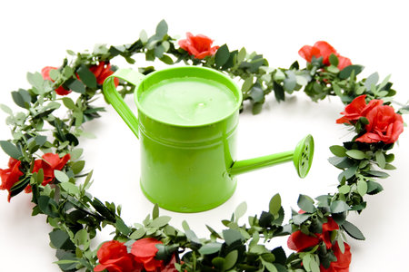 Watering can with flowers