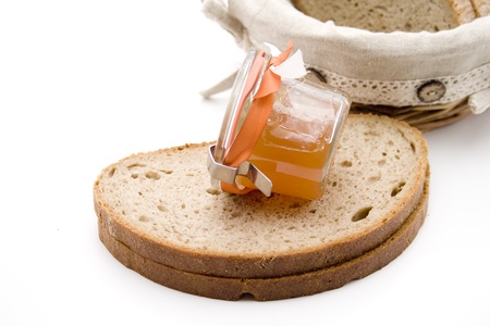 Rye bread with honeyの写真素材