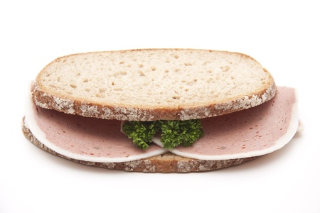 Liverwurst with rye breadの写真素材