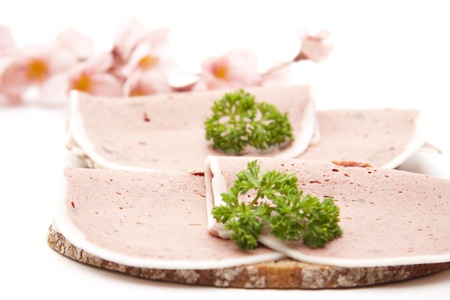  Liverwurst with parsley の写真素材