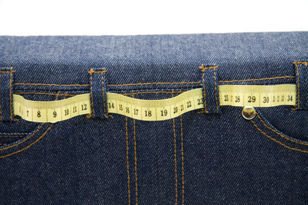 Jeans bag with dimension tape