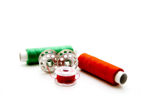   Sewing cotton roles with reels
