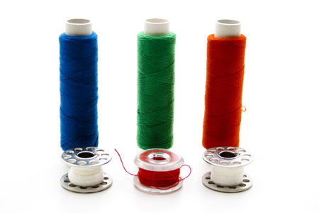   Sewing cotton roles with reels
