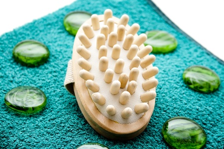 Glass stones and massage brushの写真素材