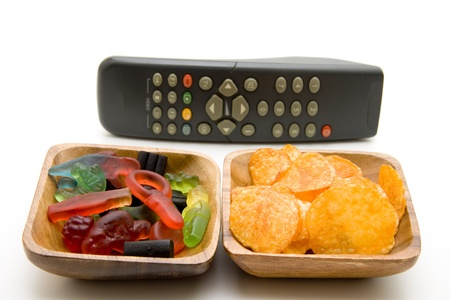 Potato chips and little elastic bearsの写真素材