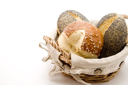 Lye bread rolls in the phloem basketの写真素材