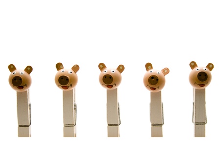 Clothes pegs with headsの写真素材