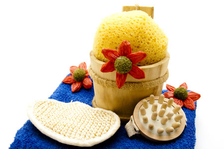 Bath sponge with hand cloth
