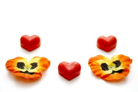 Flower blossom with marzipan heartの写真素材