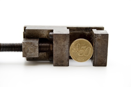 Screw falter with moneyの写真素材