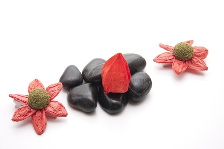 Paper flower with stonesの写真素材