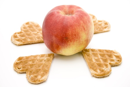 Apple with wafflesの写真素材