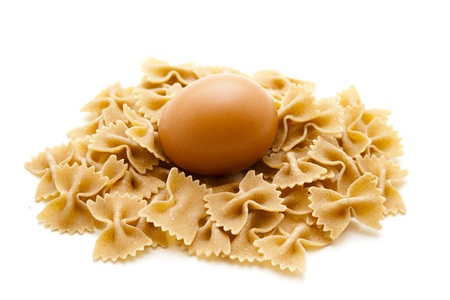 Butterfly noodle with eggの写真素材