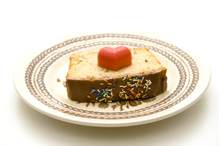 Marzipan heart on cake