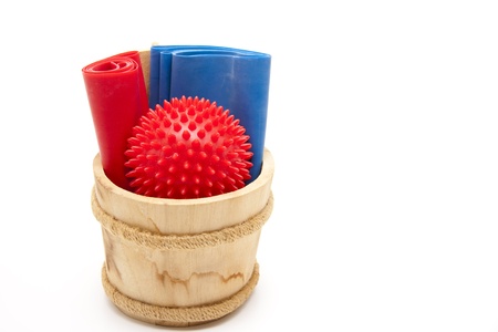 Gymnastics tape with massage ballの写真素材