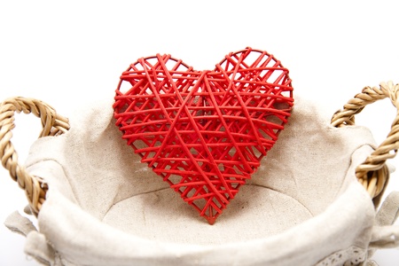 Basket with heartの写真素材