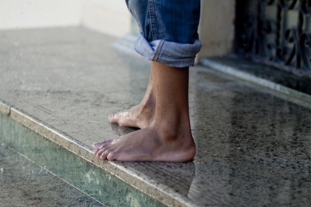 Feet on stairsの写真素材
