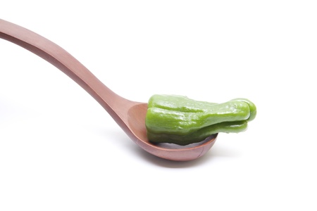 Green paprika podの写真素材