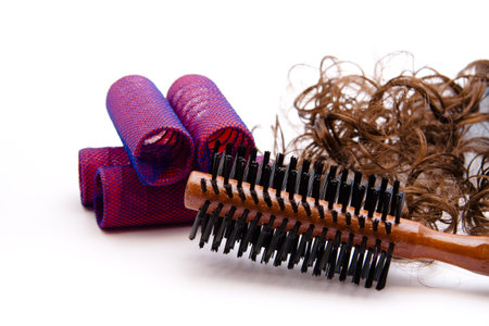 Hairbrush with locks roller  の写真素材