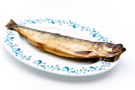 Herring smoked on plate