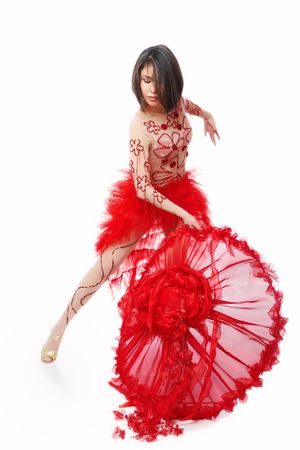 young dancer in dance suit, studio shotの写真素材