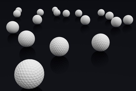 A golf ball background, balls going off into the distanceの写真素材
