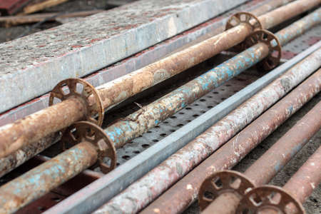 Metal construction timber for construction works. Horizontal imageの写真素材