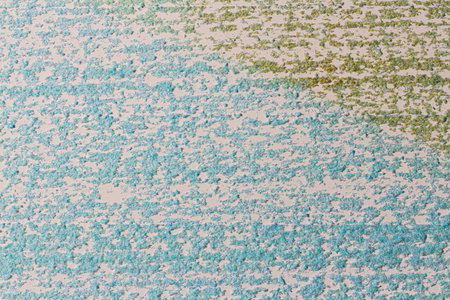 Horizontal background with small blue and green particles.の写真素材