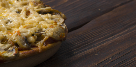 pizza top view with copy spaceの写真素材