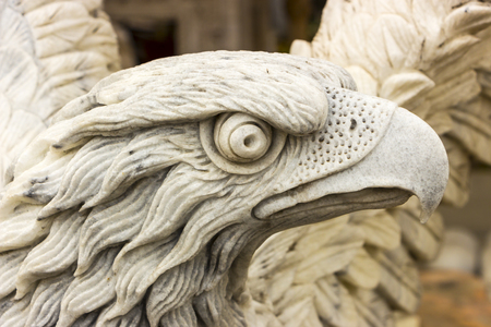 Head of an Eagle in Marble Selective focusの写真素材
