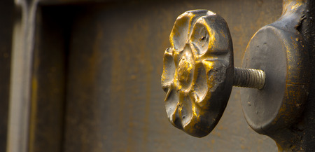 close-up of forged element, vintage fenceの写真素材