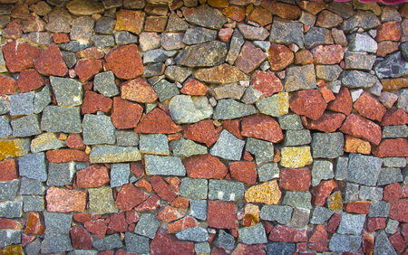 Dry stone wall texture background close upの写真素材