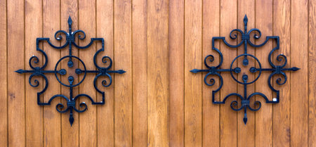 close up of forged element vintage fence