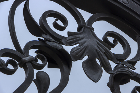 close up of forged element vintage fenceの写真素材