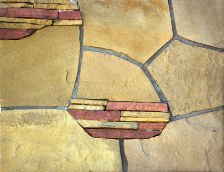 Dry stone wall texture background close up